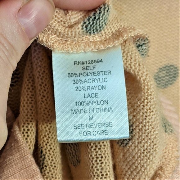 Spoiled Polka Dot Cardigan Sweater with Zipper M - Picture 10 of 11